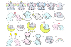 Baby Elephant Clipart Bundle | 21 Cute Nursery Animals SVG P Product Image 2