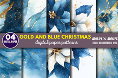 Gold and Blue Christmas Backgrounds PNG Product Image 1