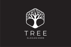 Hexagon Gold Tree Logo Design Vector Illustration Product Image 3