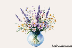 Wildflowers Arrangements Clipart Bundle PNG Product Image 2