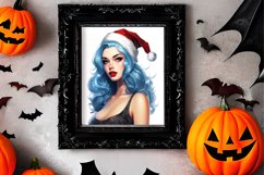 Blue Christmas Watercolor Clipart Sublimation Product Image 2