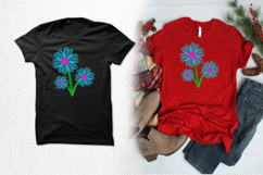 Blue Daisy Trio Embroidery Design Product Image 2