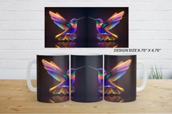 3D Neon Hummingbird Mug wrap| Mug sublimation design Product Image 3