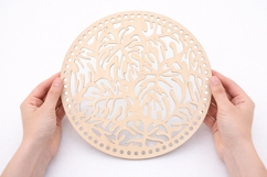 Basket base round monstera digital file 12 inch 30 cm bottom Product Image 2