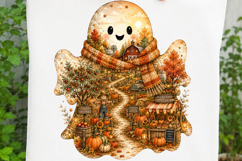 Cute Ghost Fall Harvest Market Halloween Sublimation SVG Product Image 3