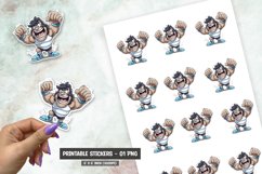 Cartoon Muscular sticker, Muscular sticker png Product Image 1