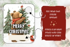Vintage Christmas Bear Money Card, Christmas Gift Card Print Product Image 2