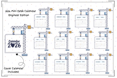Construction Engineer Desk Calendar 2026 Product Image 2