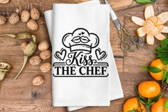 Kiss The Chef Svg, Funny Kitchen Svg, Kitchen Sign Svg. Product Image 3