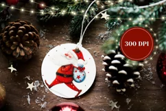 Watercolor Christmas Ornament, Santa Claus Ornament PNG Product Image 2