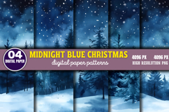 Midnight Blue Christmas Backgrounds Bundle PNG Product Image 3