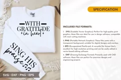 With Gratitude In Heart SVG - Christian Sleeve T shirt Desig Product Image 2