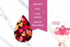 Love Hearts Teardrop Earrings, Cute Valentine Earring Design Product Image 2