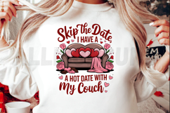 Valentines Day Couch Date Graphic Hearts Roses Chocolate Product Image 2
