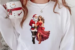 Mr And Mrs Santa Claus Clipart Sublimation, Christmas PNG Product Image 2