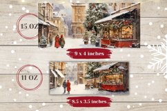 Watercolor Christmas Mug Wrap Design, Christmas Coffee Cup Product Image 2