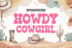 Howdy Cowgirl Font Western, Country, Cricut &amp; Rodeo Style Product Image 1