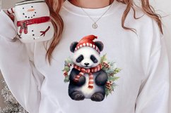 Panda Christmas Sublimation Clipart, Panda Christmas Clipart Product Image 2