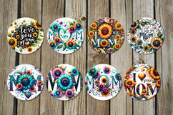 Mom&#039;s flowersMom&#039;s flowers | 8 Round Earring Sublimation Product Image 2