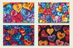 Paper Quilling Hearts Cutting Boards sublimation Design Product Image 2