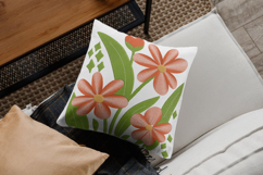 Bright Orange Floral Garden Embroidery Design Product Image 2