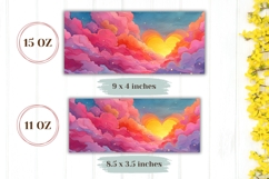 Watercolor Sunset Mug Wrap, Cute Celestial Mug Print Product Image 2