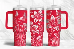 40oz Tumbler laser svg Wildflowers wrap | Engraved wrap Product Image 2