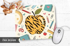 Playful Apple Design with Animal Prints Mouse Pad PNG Product Image 1