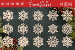 60 Snowflakes laser svg| Christmas Snowflakes ornament Product Image 2