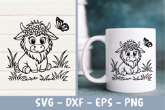 Baby Highland Cow svg|Highland cow clipart|Laser cut svg Product Image 2