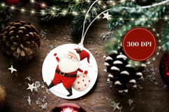Watercolor Christmas Ornament, Merry Christmas Ornament PNG Product Image 2