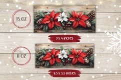 Poinsettia Mug Wrap Design, Cozy Christmas Mug Template Product Image 2