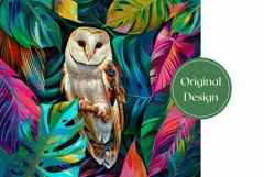 Owl Tumbler Sublimation, Tropical Tumbler Wrap Design Product Image 2