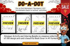 Dinosaur Activity Coloring Bundle Cover Worksheets for kids Product Image 2