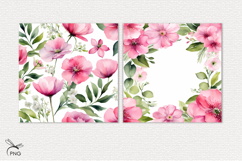 Pink peonies digital paper, background clipart Product Image 2