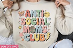 Anti social mom&#039;s club PNG,Retro Mama Sublimation Product Image 1