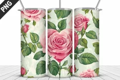 Rose Tumbler Sublimation | Valentine's Day Tumbler Wrap Product Image 3