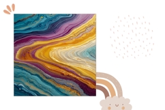 Abstract Pillow Design, Fluid Art Pillow Sublimation Product Image 2