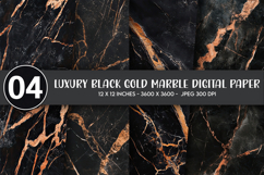 Luxury Black Gold Marble Digital Paper Product Image 1