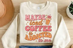Retro Iced Coffee Sublimation PNG - Maybe Iced Coffee Product Image 2
