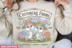 Cottontail Farms PNG, Vintage Easter Rabbit Bunn Product Image 1
