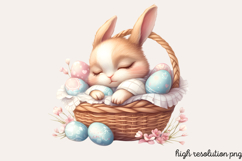 Cute Easter Bunny Sublimation Clipart PNG Product Image 1