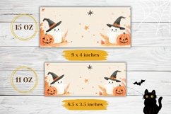 Halloween Pumpkins Mug Wrap, Kawaii Ghost Mug Template Product Image 2