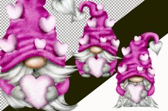 Pink Valentines Gnomes Clipart | Watercolor Clipart Png Product Image 2