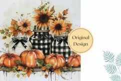 Watercolor Pumpkins Pillow, Watercolor Sunflowers Pillowcase Product Image 2