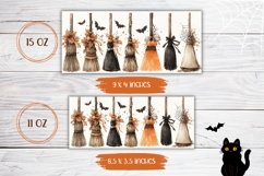 Cartoon Halloween Mug Template, Witch Broom Mug Wrap Product Image 2