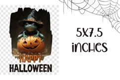 Cute Halloween Frog Towel Sublimation, Happy Halloween PNG Product Image 2