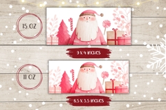 Watercolor Santa Claus Mug Design, Pink Christmas Mug Wrap Product Image 2