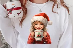 Christmas Little Girl Clipart Sublimation, Christmas PNG Product Image 2