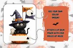 Cartoon Halloween Cat Money Card, Printable Halloween Card Product Image 2